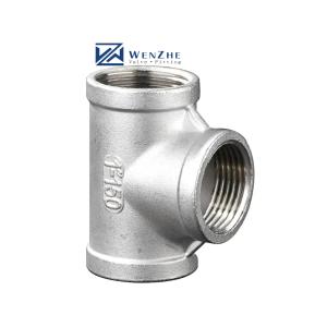 Quality Stainless Steel 201 304 316 TEE Internal BSPT BSP Thread Equal Diameter Pipe Fittings wholesale