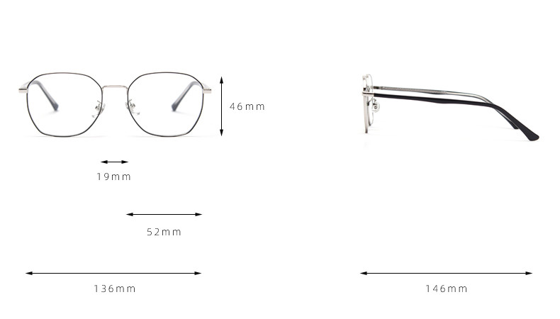 Optical Metal Acetate Eye Glasses Men Women Fashionable Blue Light Glasses