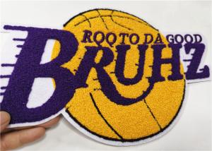 Quality Basketball Team Chenille Letterman Patches For Varsity Jackets Die Cut Edge wholesale
