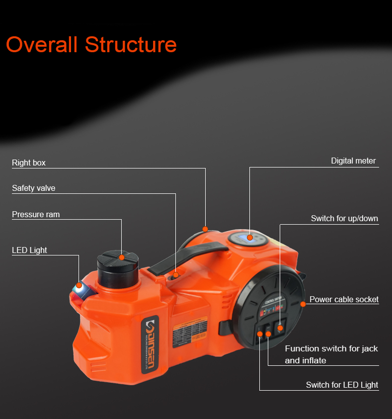 portable 5 Ton Hydraulic Jack With Pressure Gauge Nonslippy Mats