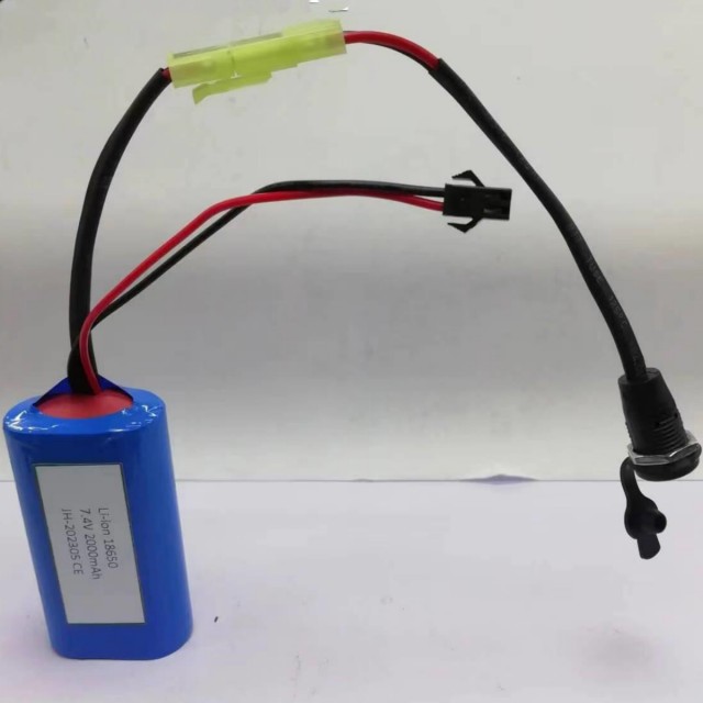 Custom 18650 Li Ion Battery Pack 2cells In Series With Barrel Connector DC5521 Female