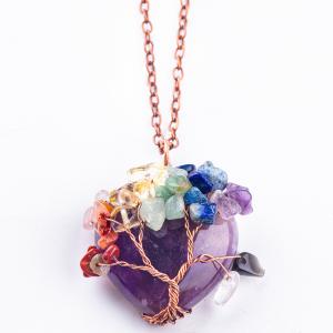 Quality Release Anxiety Chakra Tree Necklace Pendant 1.96*1.57inch/5*4cm wholesale