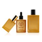 Lucury Glass Golden Serum Dropper Bottles Perfume Oil Packaging Logo Custom 50ml