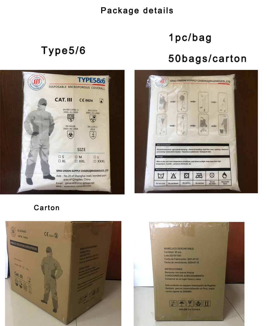 Non Woven Health Medical Clothing Disposable Coveralls With Hood