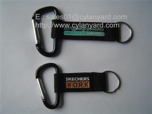 Quality Hiking carabiner wrist lanyards, hiking short lanyard with metal carabiner and ring, wholesale