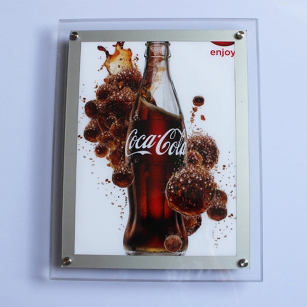 Double Side LED Light Box Display Stand With Stainless Steel Frame Rectangle Shape