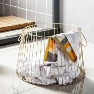 Quality Nordic Metal Basket Iron Hotel Dirty Clothes Basket Bathroom Basket Toy Basket wholesale