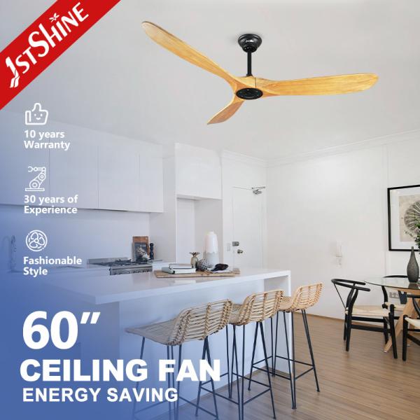 Ceiling Fan with 3 Wooden Blades High Speed 110-220V DC Pure Cooper Air Cooling