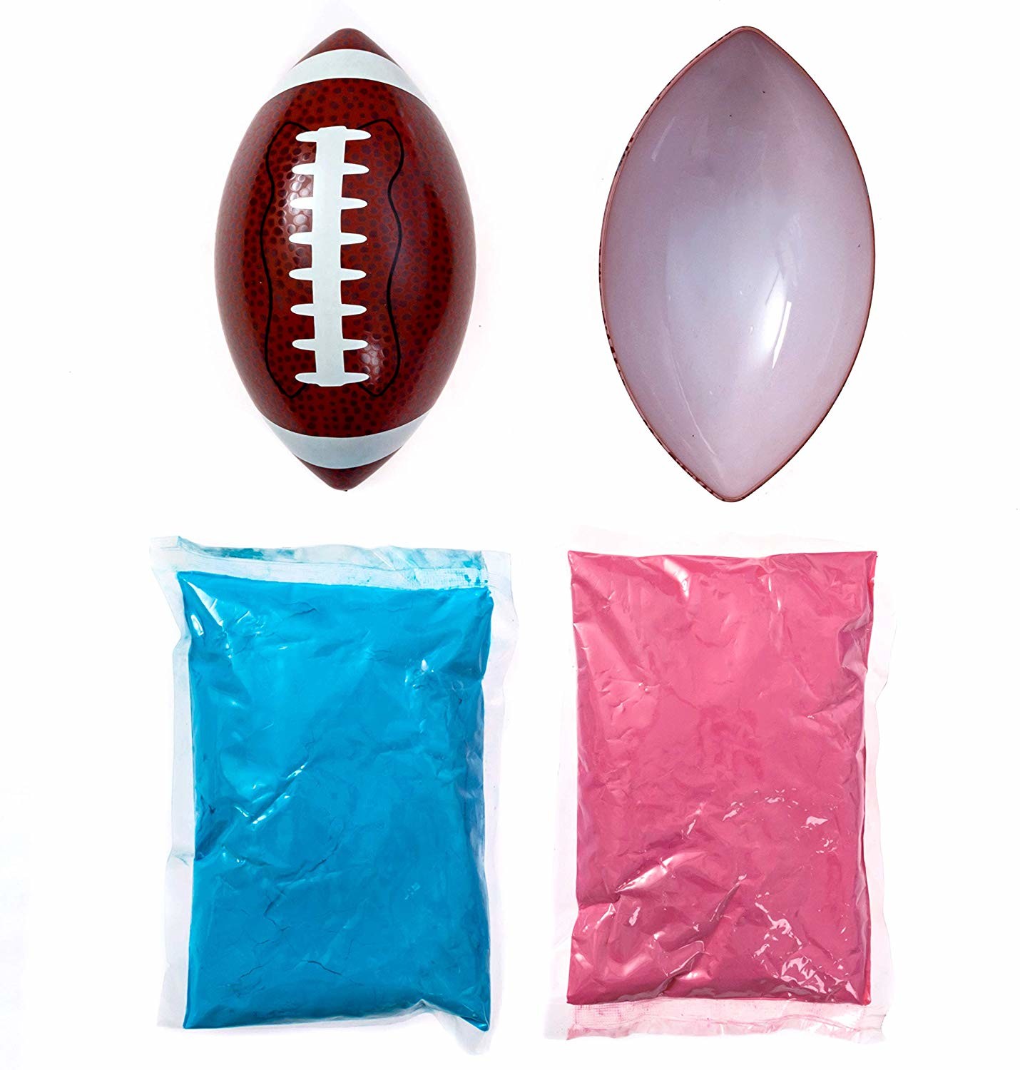 Latex Blue Pink Powder 6" Football Reveal Ball