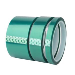 Quality Green 0.05mm Polyester Adhesive Tape Silicone For Powder Coating wholesale