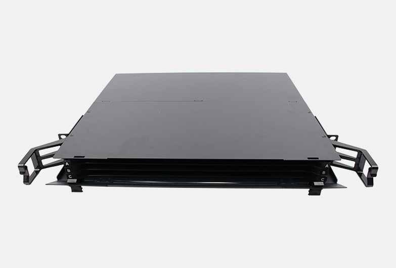 700 1 Black MPO Patch Panel 12 Ports Fiber Optic ODF 1U Rack Mount
