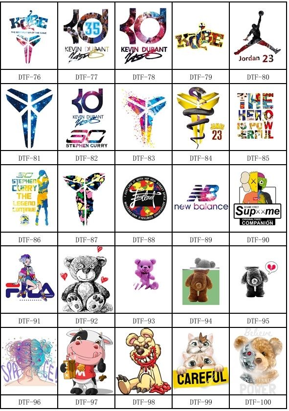 DTF heat transfer stickers Gang DTF printing services T-shirts, hats, aprons, school bags, cloth bags, etc.