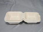 White Hinged Bagasse Takeaway Boxes 431x199x38mm