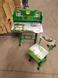 China Green Blue Children'S Height Adjustable Desk And Chair Set With Drawer 76cm on sale