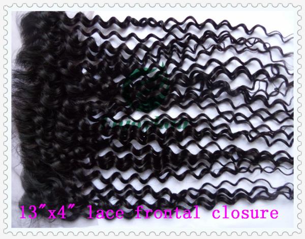 malaysian virgin remy hair lace frontal 13''x4'' ,natural color deep curly 10''