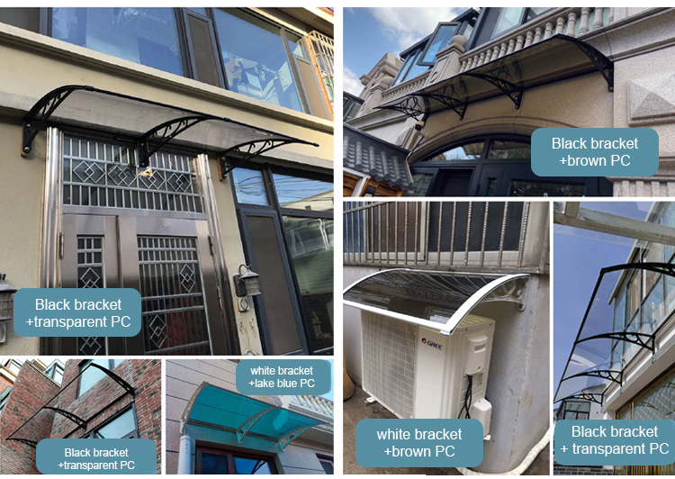 Anti UV Polycarbonate Outdoor Awning Canopy Lightweight Poly Carbonate Awning