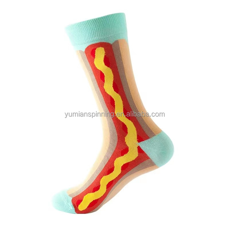 Valentines Day Gifts Regular Style Knitted Mens Dress Socks with Happy Funny Patterns