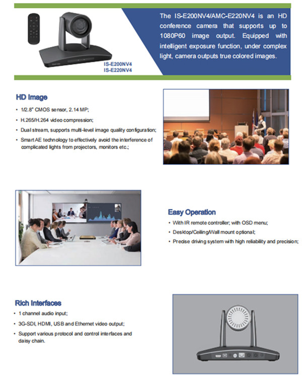 360 Degree 1080P Conference Camera Auto Tracking UHD 20x Zoom Meeting Camera