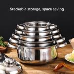 Hot Selling Different Size Kitchen Soup Pot Set 5pcs Stainless Steel Cookware