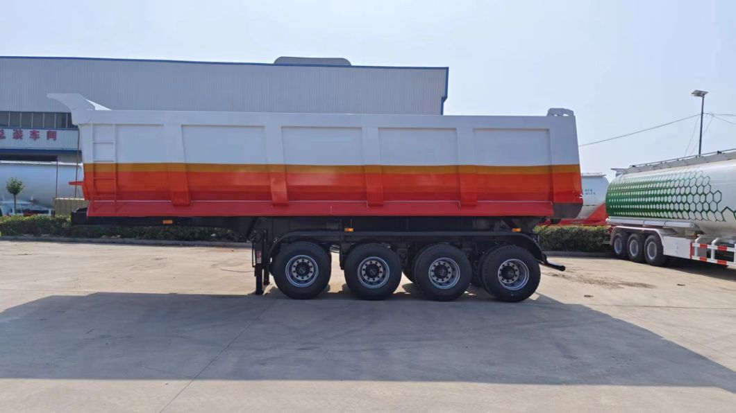 Durable Steel 4 Axles Rear Dump Semi-Trailer with Wabco Brake System