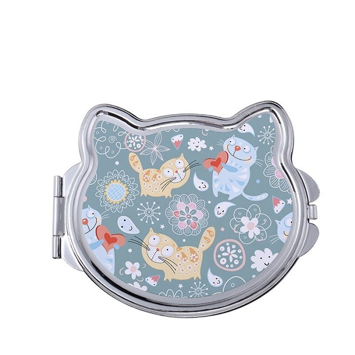 Personalized Cat Shape Sublimation Compact Mirror Makeup Mirror For Sublimation