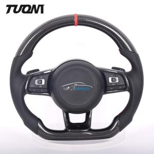 Quality Leather Red Stitching Carbon Fiber Volkswagen Steering Wheel OEM 350mm wholesale
