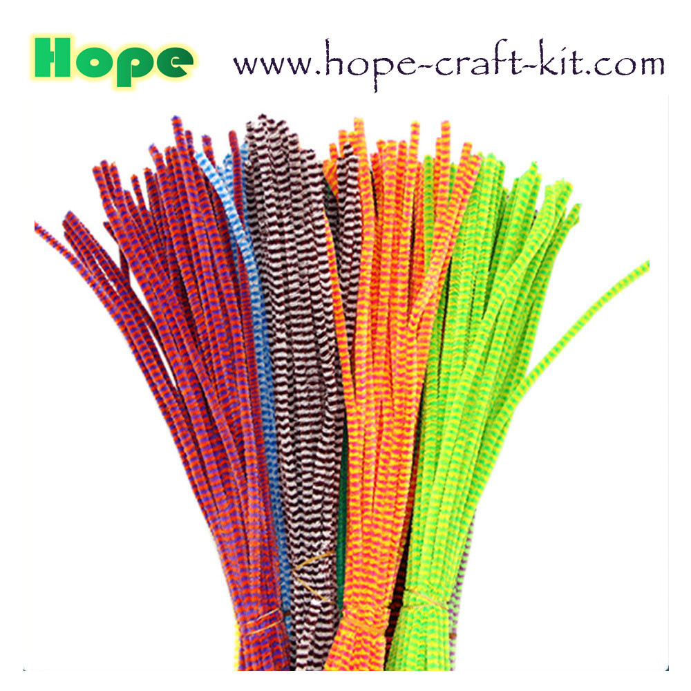 Twisted 2 colours chenille stems pipe cleaners for hobbies & children DIY hand-crafted material