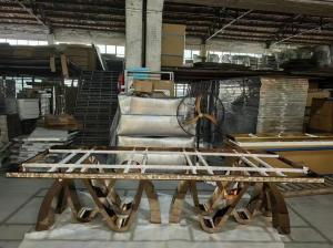 Quality Luxury Custom Stainless Steel Pedestal Faux Marble Dining Table Home And Commercial Use wholesale