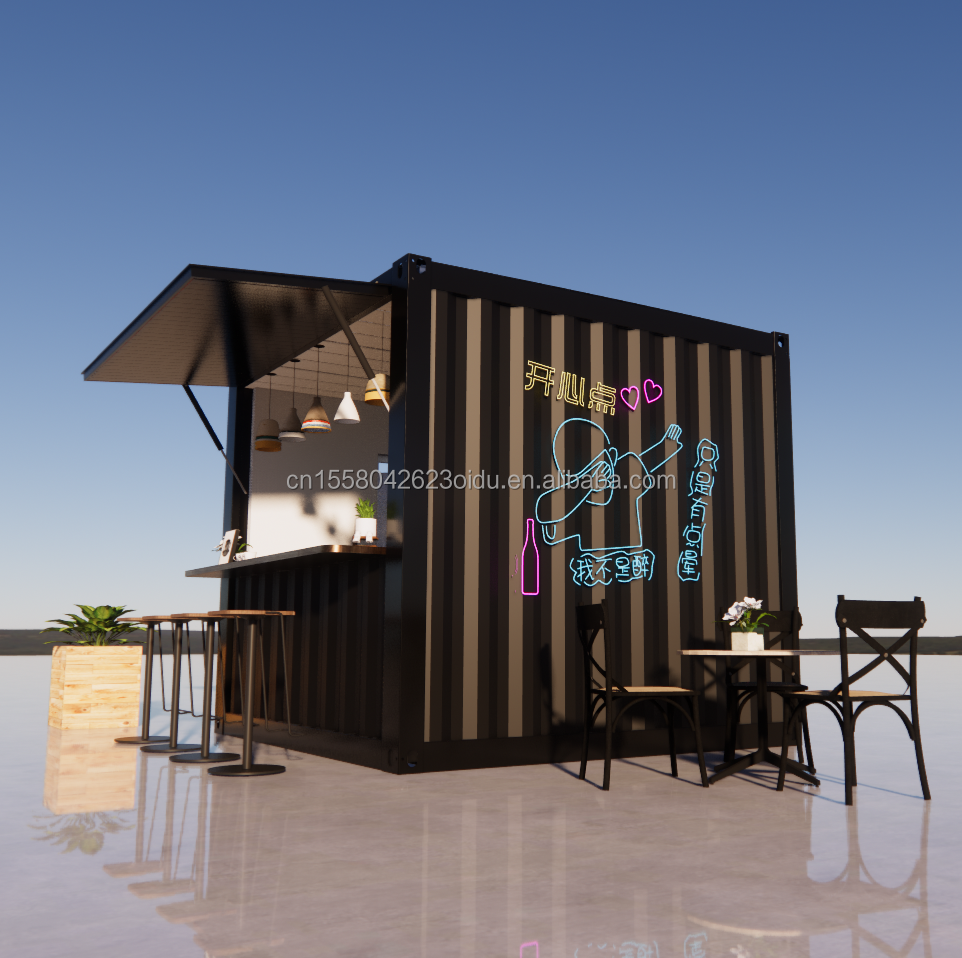 Supermarket Made of Galvanized Steel Square Tubes Main Structure for 20ft or 40ft Mobile Prefabricated Foldable House