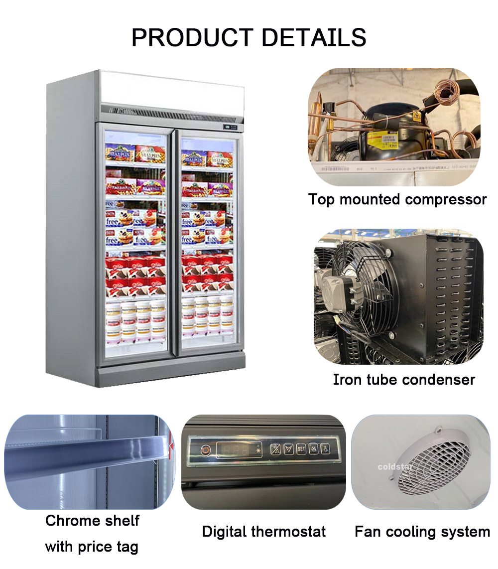 450L Vertical Display Freezer With Glass Door