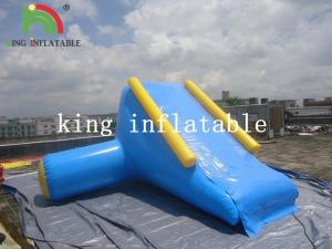 Quality U / V Shape 0.9mm PVC Tarpaulin Inflatable Big Air Slide For Water Yelow / Blue wholesale