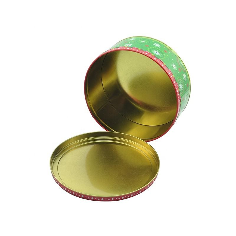 Personalized Tin Box Vintage Cake Tins Food Grade Cookie Gift Tins Round Favor Tins