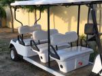 White 60V 30 Mph Electric 6 Seater Golf Cart Lead Acid Battery ODM