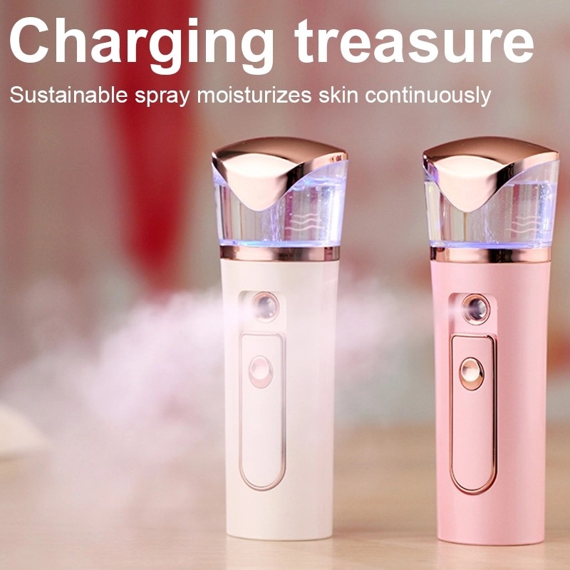 Nano Water Spray Mist With Power Bank Handy Facial Humidifier