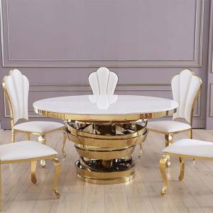 Quality Indoor Furniture Coffee Table Round Stainless Steel Table Set Gold Painting For Living Room wholesale