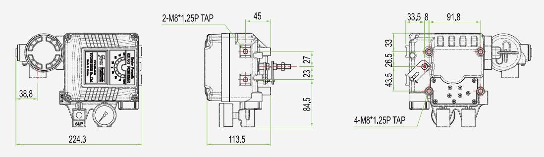 YT-1000R YT-1000R+SPTM Angular Stroke Electro Pneumatic Positioner