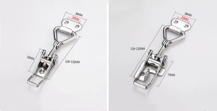 Standard Toggle Latch for Metric Measurement System Stainless Steel Toolbox Fastener Case in Food Beverage Applications