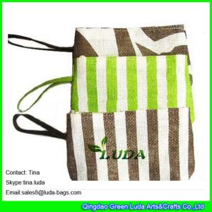 Quality LUDA striped handbags fashion beach wallets paper straw handbag purses wholesale