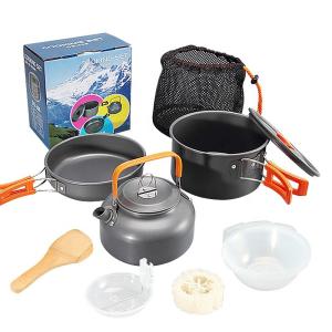 Quality Factory TOP Seller Outdoor Camping Cookware Mess Kit Portable Picnic Pot Pan Camping Cooking Set For Out Door Hiking wholesale
