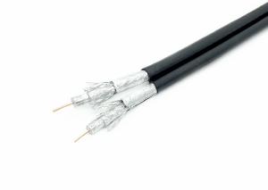 Quality Dual RG6 Tri Shield 18AWG 75 Ohm Coaxial Cable Bulk Siamese CATV SATV Wire wholesale