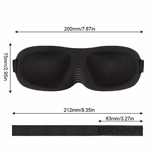 3D Contoured Memory Foam Eye Mask For Sleeping 100% Block Out Light