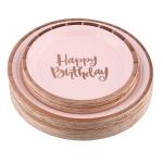 Pink Gold Pink Paper Plates And Cups Napkins
