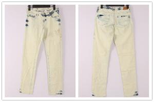 Quality Light Pink Light Green Denim Skinny Jeans Womens Stretch 99% Cotton 1% Spandex wholesale