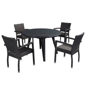 Quality Black 1.2mm Thickness Aluminum Tube Outdoor Table Chairs wholesale