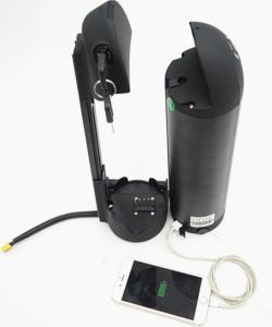 Quality Li Ion Black Downtube Water Bottle Ebike Battery Pack With Usb Port Use Samsung Cell for electric bike wholesale