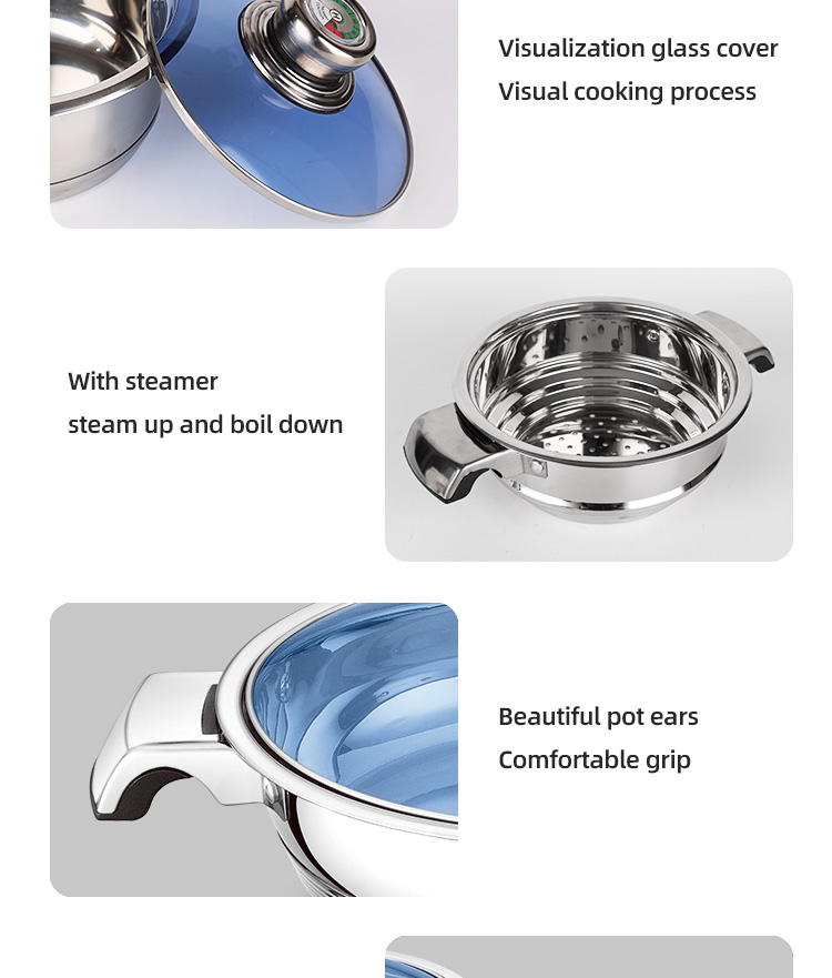 OEM/ODM Different Piece Non Stick Cookware Set Custom Pots And Pans Wholesale 15pcs Stainless Steel Cooking Pot Set