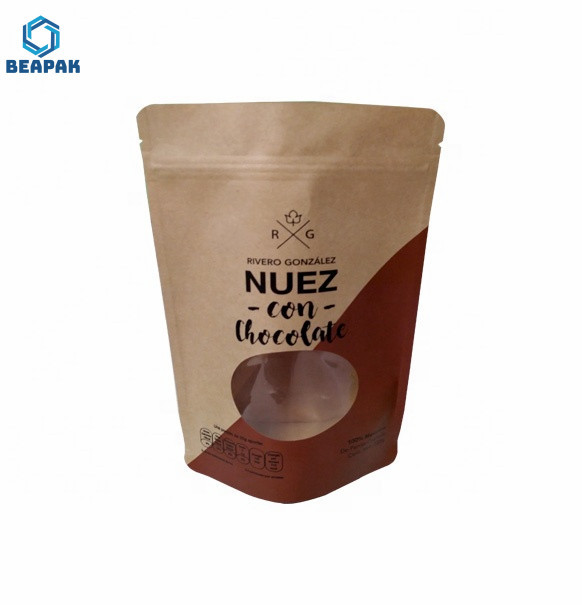 Clear Laminated Zipper Plastic 250ml Stand Up Coffee Pouches