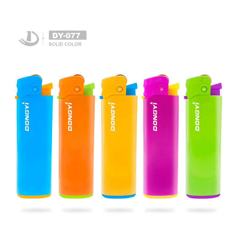 Chocolate Normal Label Dy-077 Top Quality Refillable Gas Flint Lighter for Smoking