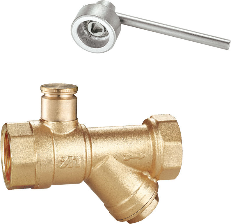 1303 Triangle Patterned Magnetic Lockable Water Meter Valve with Lead-Sealable Anti-dust Cover & Built-in S.S. Strainer