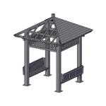 Customized WPC Gazebo UV Resistant Outdoor Wood Gazebo Brown Color